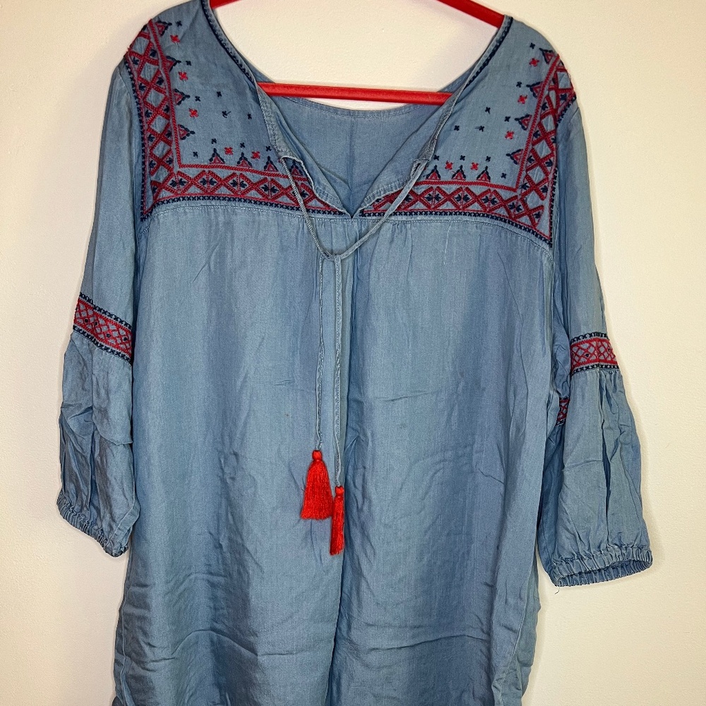 Denim Patterned Dress